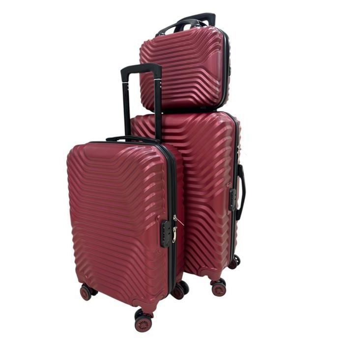 Set de Valises - New York - T20 & T24 - ABS - Bordeaux - 3 pièces - 54x68x33cm