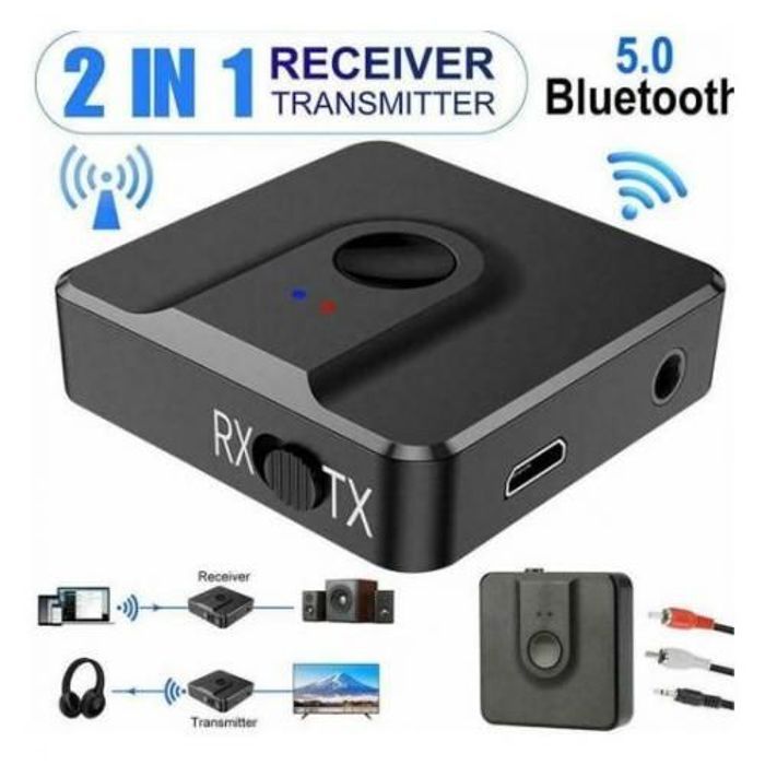 Émetteur récepteur TX-RX audio sans fil Bluetooth, 2 en 1 pour Haut-parleur TV PC Casque ...
