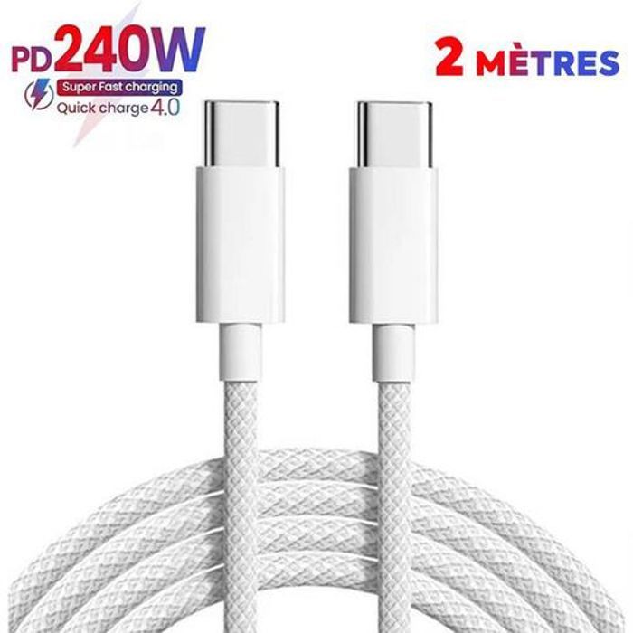 Câble de charge - Haute Vitesse - PD 240W - QC 4.0 - USB Type-C vers Type-C - 48V 5A