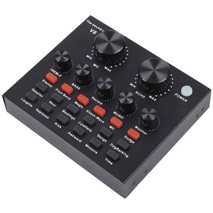 Carte de Son USB Externe V8 Audio Mixer Bluetooth - Noir,