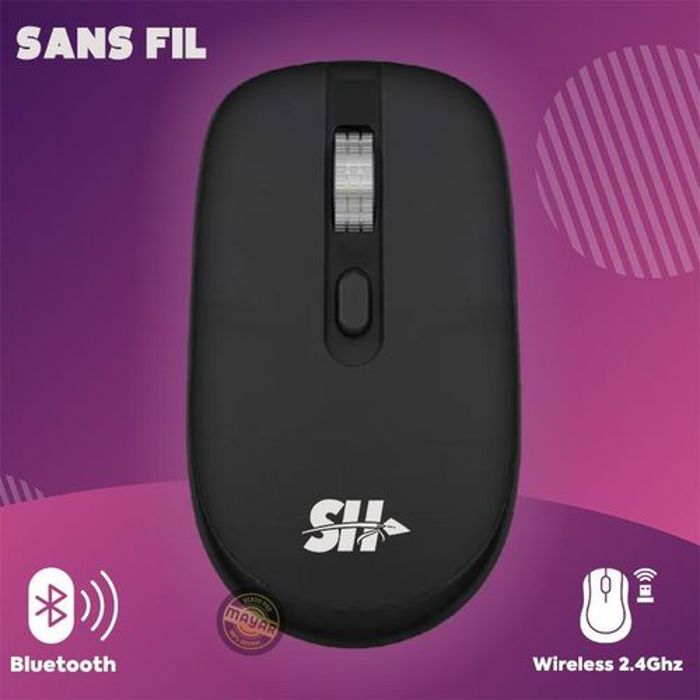 SH Souris Optique Sans fil Double Connectivité Bluetooth et USB wirless 2.4Ghz 800 - 1200 - 1600 dpi