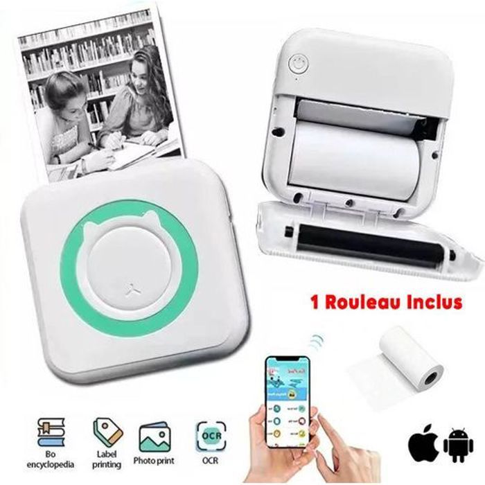 Mini imprimante thermique Bluetooth portable Compatible avec Android / iOS