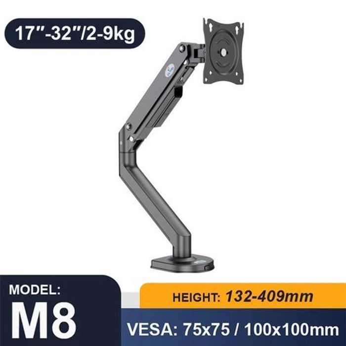 Bras de Moniteurs Ultrawide avec Ressorts pour écran de 17 à 32 Pouces, Support à Rotation à 360° poids max 9 kg