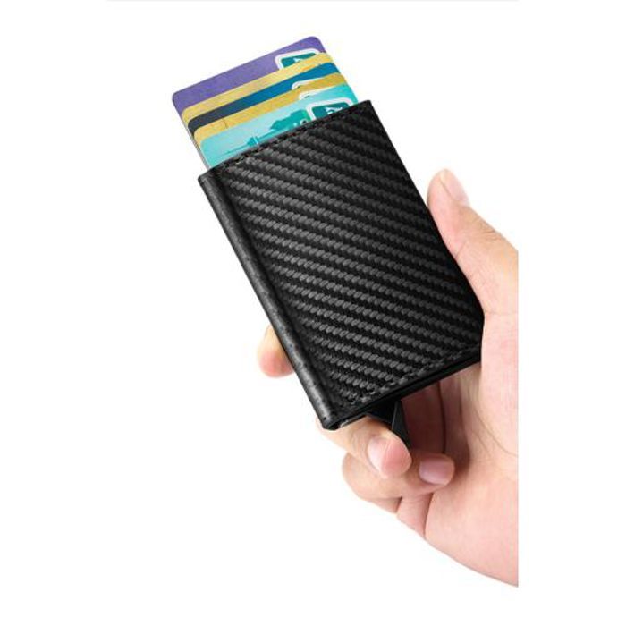 Porte-cartes de crédit Slim Portefeuille RFiD en fibre de carbone et aluminium