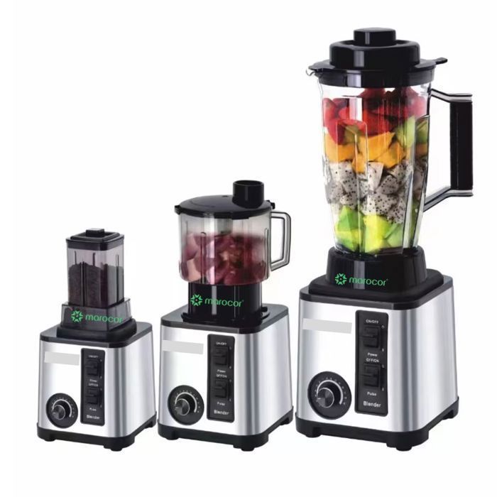 Mélangeur 3 en 1 puissant 9500W, presse-agrumes et robot culinaire, avec récipient de 2.5L