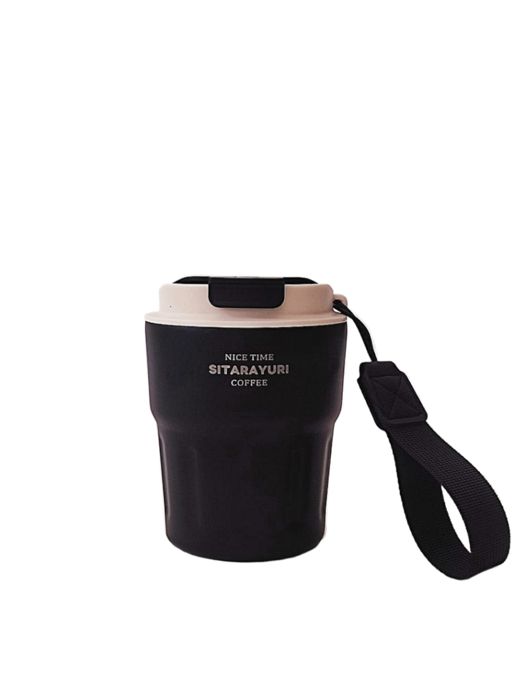 Mug Thermos - Inox 301 - 290 ml - Garde chaud 8h - Design contemporain - Noir