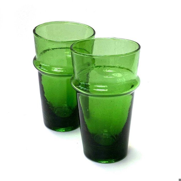 Verre beldi marocain pou le thé en vert.  Pack de 6 Pièces