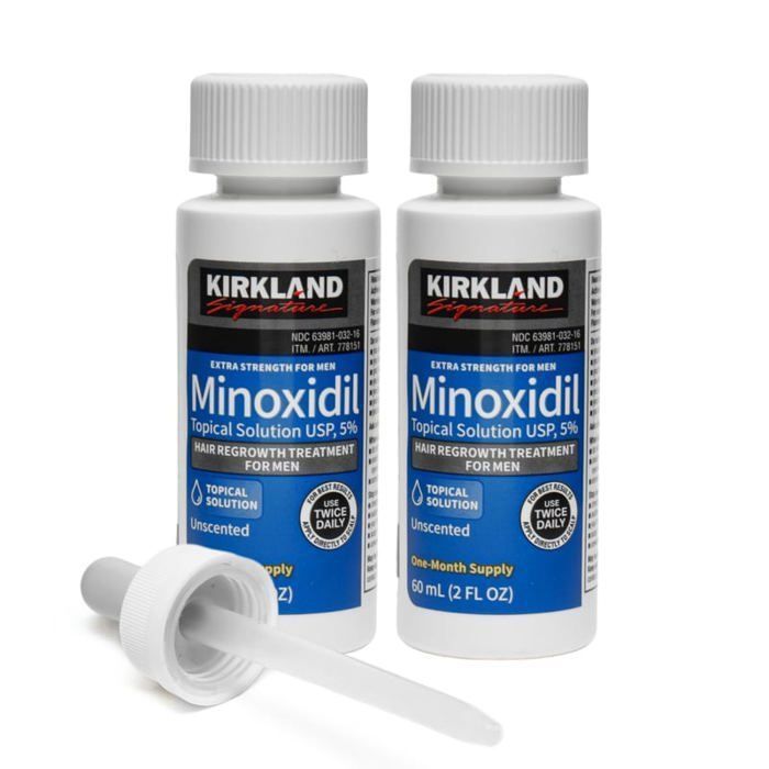 Minoxidil  5% Kirkland : 2 bouteilles de 60ml Traitement anti-chute de cheuveux