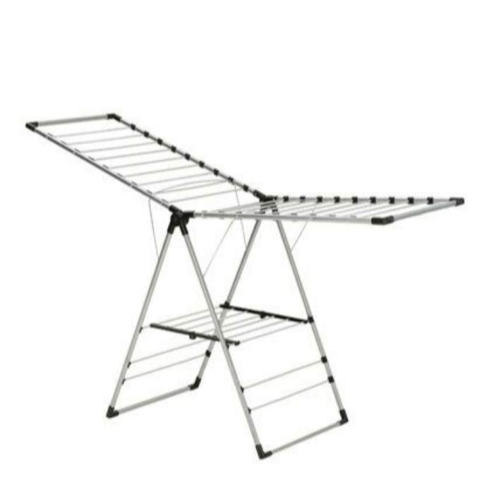 Étendoir à Linge Pliable en Aluminium – Capacité 25m – Noir & Jaune – REF 18140