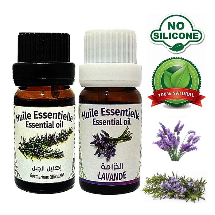 Huile essentielle lavande 100% naturel 10ml + Huile essentielle Romarin 100% Naturel -10ml