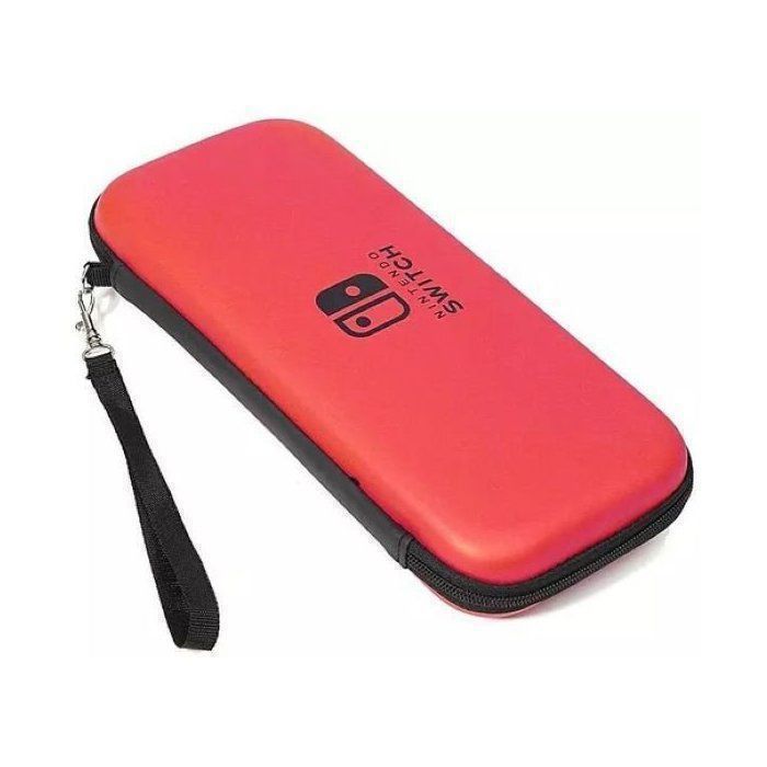 Pochette rigide Compatible pour Nintendo Switch V1 ,V2, Lite et Oled - pochete Rouge