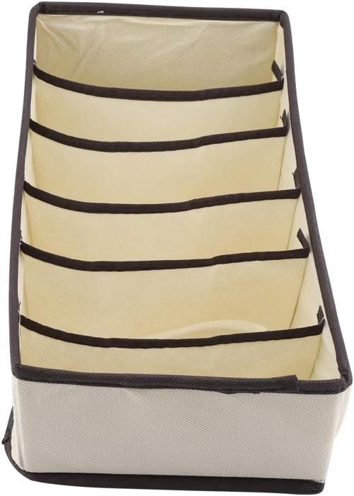 Rangement De Sous-vêtements 6 compartiments Organisateurs de tiroir couleurs aléatoires 
