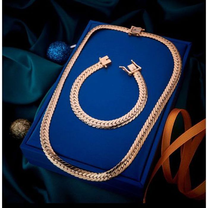 ensemble de bijoux collier + bracelet acier inoxydable