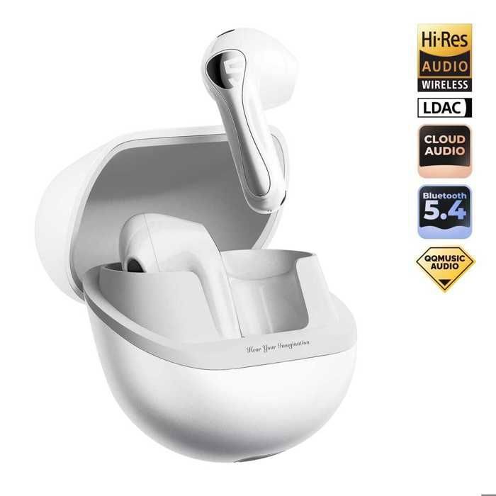Écouteurs sans fil Soundpeats Air5 Lite - Blancs- avec son stéréo, Bluetooth 5.4, réduction de bruit ENC, Autonomie jusqu'à 30 h