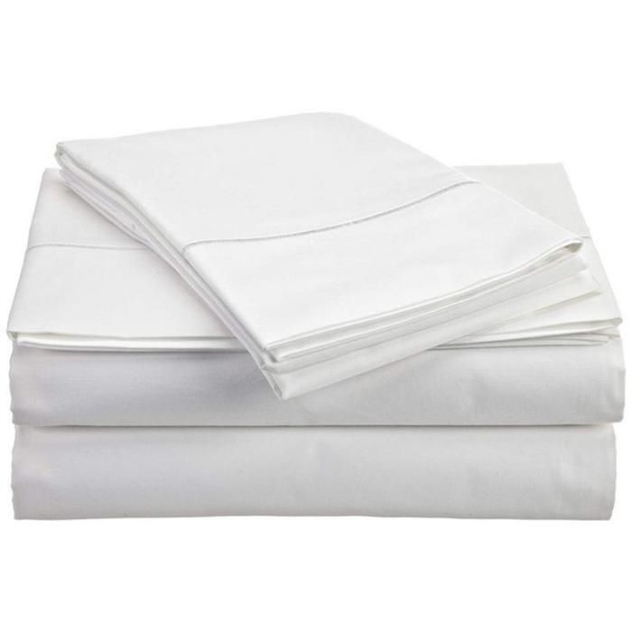 Drap plat - Microfibre - 160X220 cm - Ultra doux - Lavable en machine - Blanc