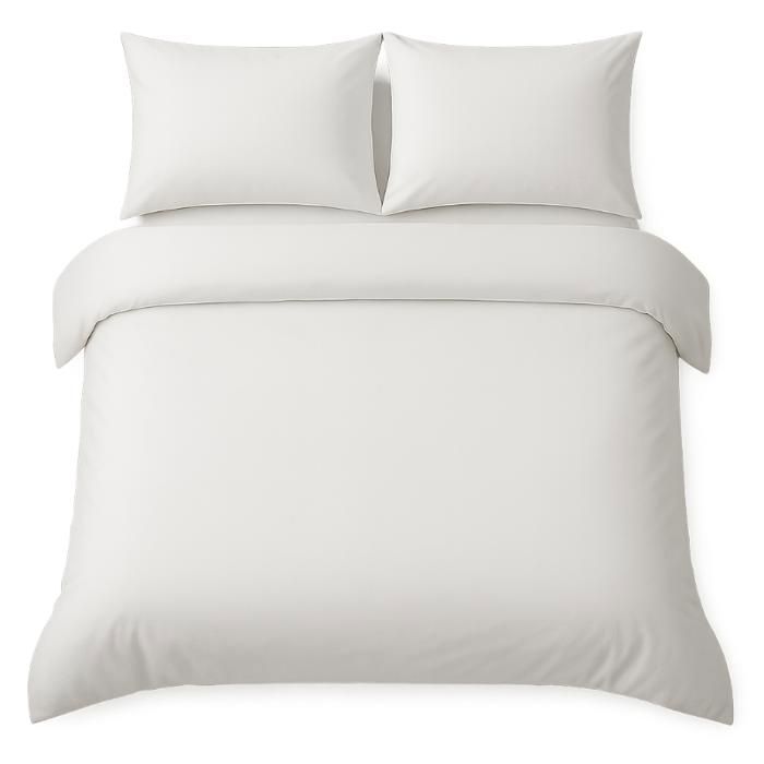 Housse couette en microfibre H G  240x220 cm +  2 Taies d'oreiller 70x50 cm - Ultra douce - Blanc