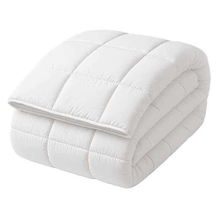 Couette 240x220 cm en microfibre premium ultra douce - Toucher peau de pêche - Garniture ouate siliconé 350 G / m2 moelleuse