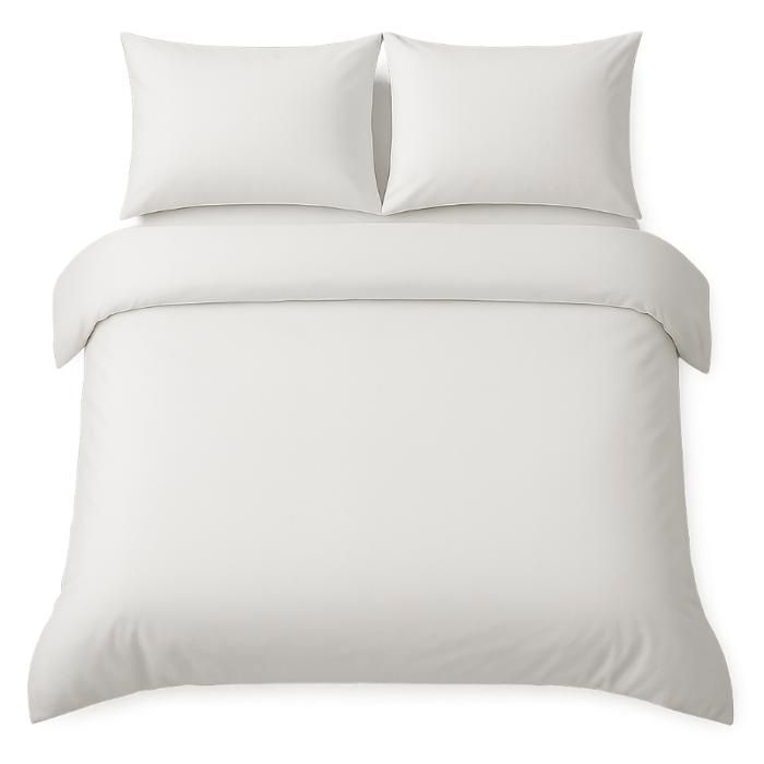 Housse de couette  - Microfibre haute gamme  -  260x240 cm  - 2 Taies d'oreiller 70x50  cm- Ultra douce - Blanc