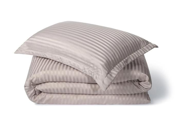 Couette Rayée Satinée 350gr King Size 180cm Taupe