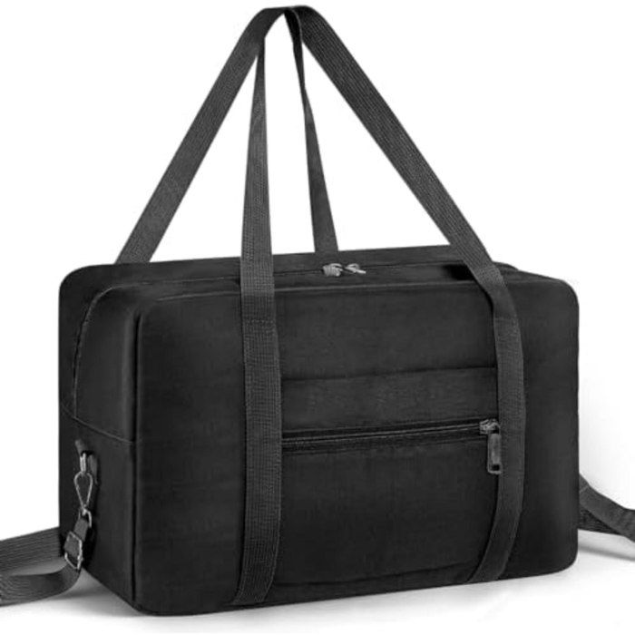 Sac de voyage léger et pliable - 40x25x20 cm - Capacité 20 litres - Noir