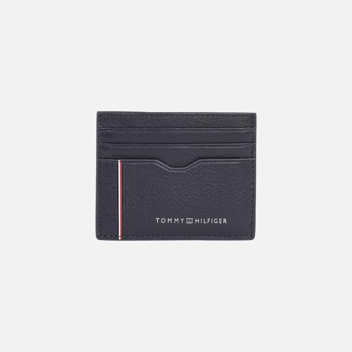 Portefeuille - Tommy Hilfiger - Th Corp Cc Holder - Cuir grainé - Zippée - Bleu