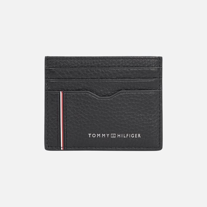 Portefeuille - Tommy Hilfiger - Th Corp Cc Holder - Cuir grainé - Noir - Zippée