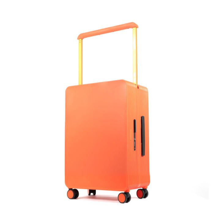 Valise - OLGA - Coffre Moyenne - Orange - Polycarbonate - Ports USB et Type C