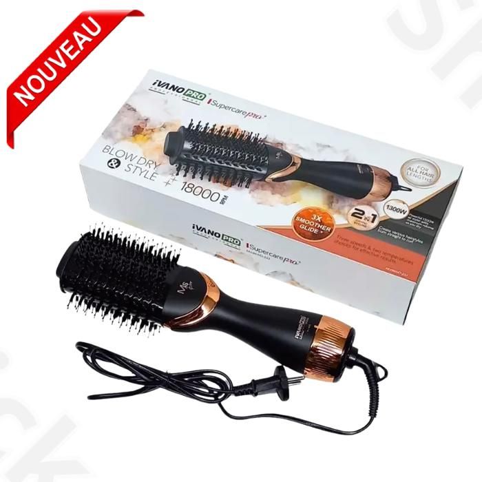 Brosse Soufflante Ivano Pro Supercare Pro+ puissant 18 000 RPM : Séchage rapide et coiffage efficace.