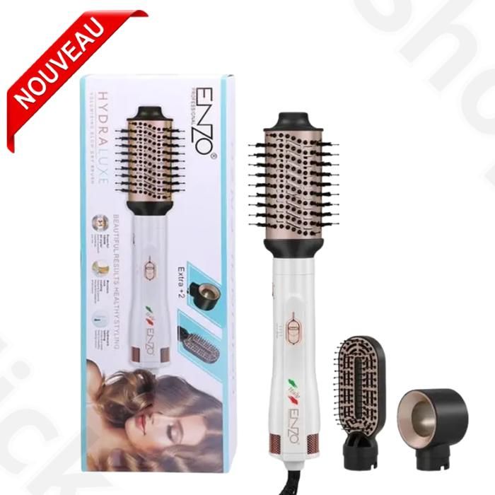 Brosse Chauffante Lissante Enzo EN-740 – 3-en-1 en Céramique pour un Coiffage Parfait