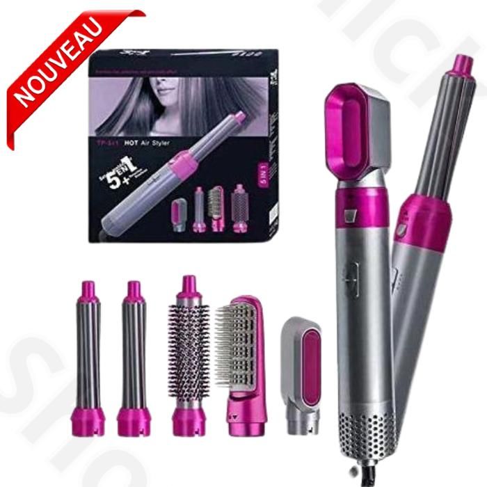 Brosse à cheveux, 5 en 1  sèche-cheveux lisseur avec peigne, style à Air chaud