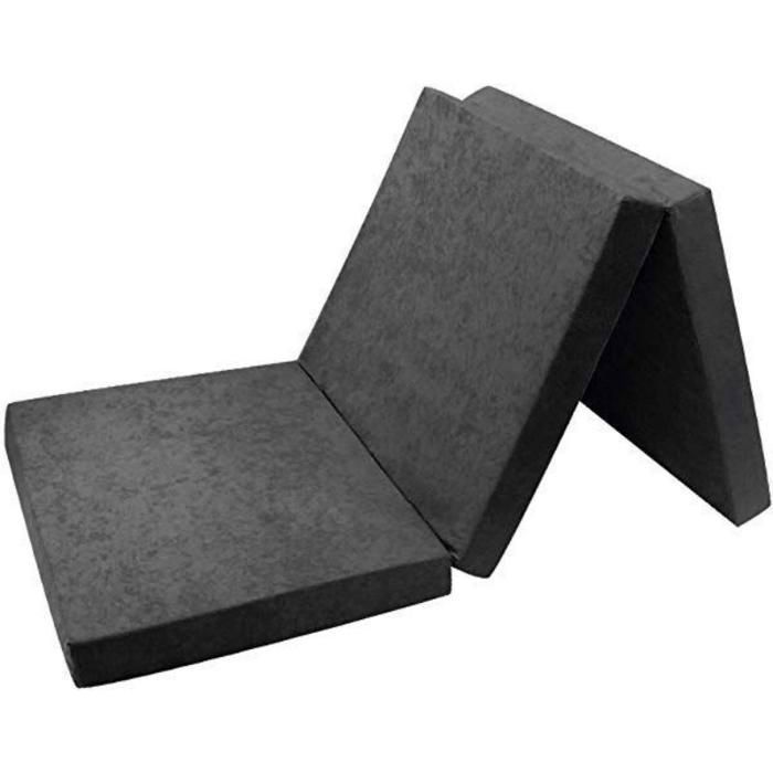 Matelas Plié 3 en 1 – Couchage d’Oappoint, Fauteuil & Repose-pieds, (Multi-couleur) 65x180x07