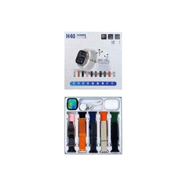 Smart watch H40 ULTRA 2  + ecouteurs bleutooth + 10 ceintures ,pression artérielle,Sport MULTICOLORE