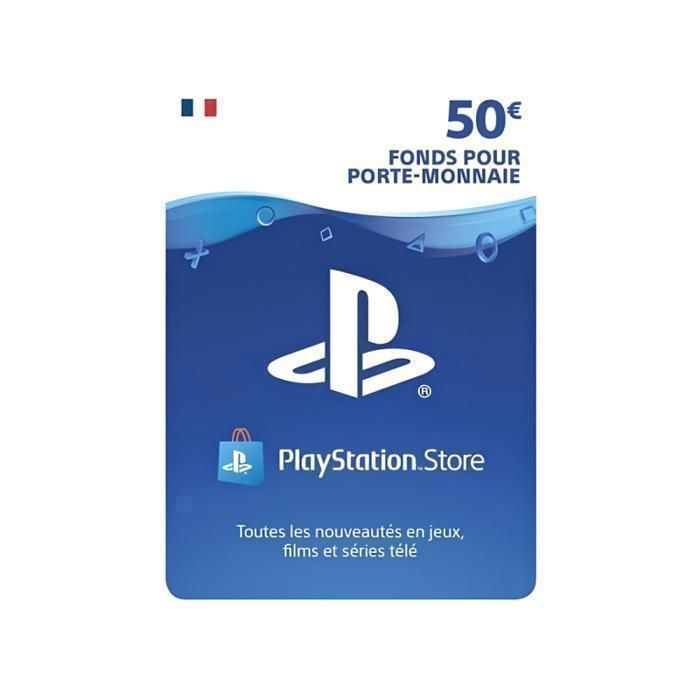 Carte PlayStation Network - PlayStation - 50€ - Recharge facile - Valable sur PS5 - Sans expiration