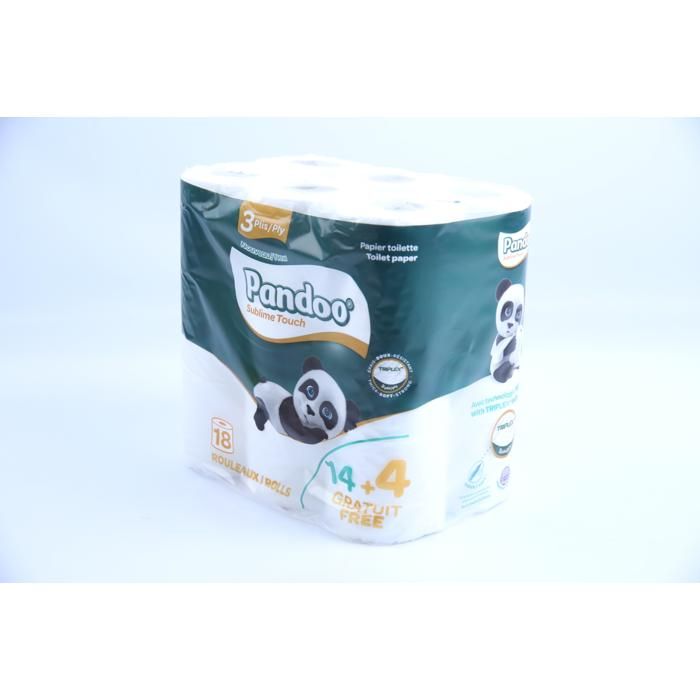 Papier Toilette Pandoo 3 Plis x 18 (14 + 4)