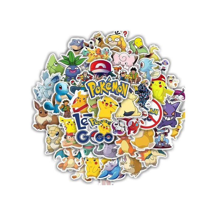 50pcs Pokemon Pikachu Autocollants Dessin Animé Imperméable