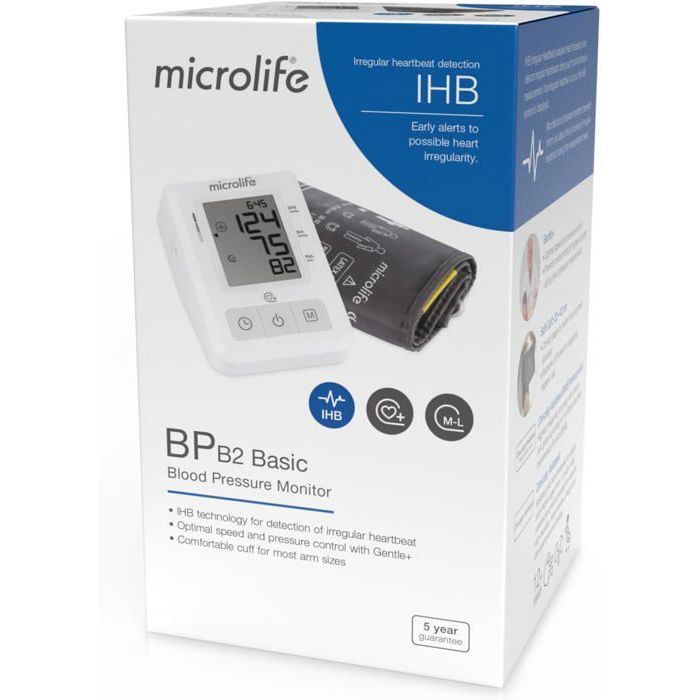 Microlife BP B2 Basic – Tensiomètre Électronique Automatique pour Bras avec Détection d’Arythmie