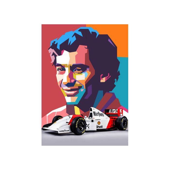 Affiche - Ayrton Senna - Pilote de F1 - Décoration murale - Style contemporain - Chambre
