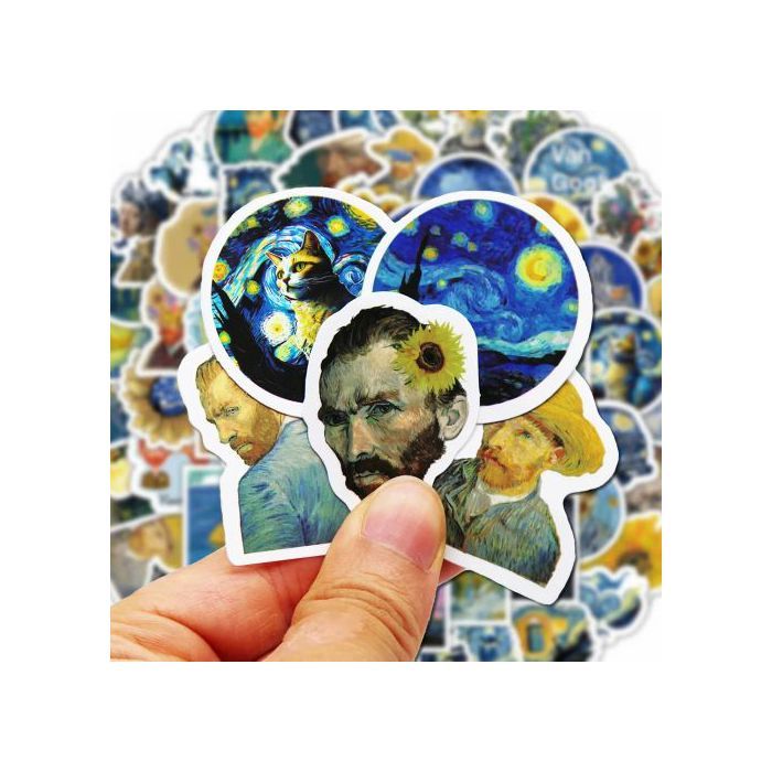 stickers The Starry Night painting Vincent van Gogh mignons Van Gogh, cartoon, cadeaux set\30 pcs