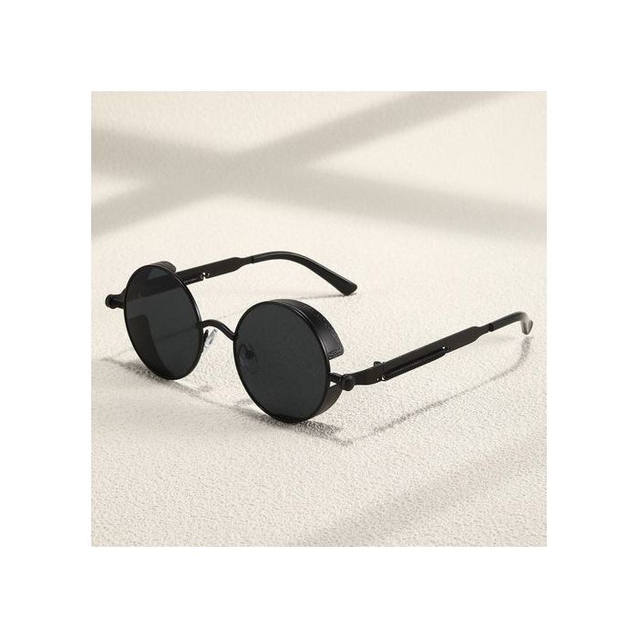 Lunettes de soleil rondes en métal Steampunk pour hommes, style punk, mode