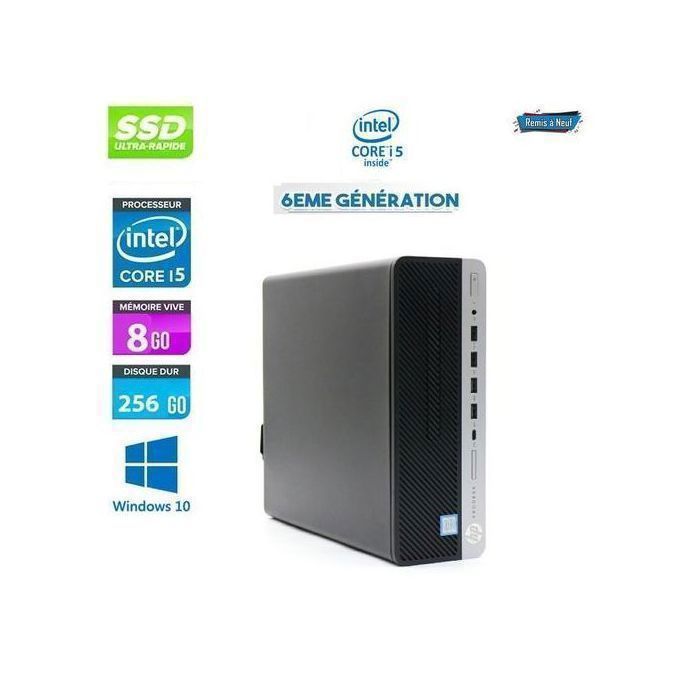 Unité centrale - HEWLETT PACKARD - i5 - 8 Go RAM - 256 Go SSD - Remis à Neuf