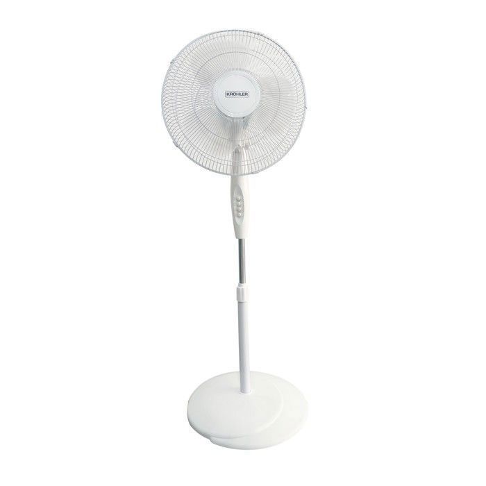 Kröhler - Ventilateur Sur Pieds Blanc - 40cm - 45W-A+ 3 Lames - 3Vitesses