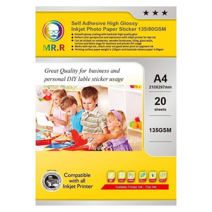 Papier Photo A4 (20PCS) Glossy pour Tous les imprimantes photos