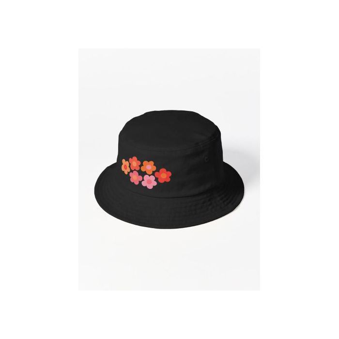Chapeau Bob - Flowerfull - Noir - Mixte - Motif floral rétro - Confortable et léger - Marjane Mall - Image 1