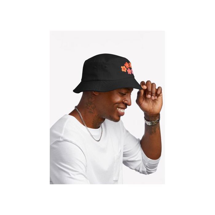 Chapeau Bob - Flowerfull - Noir - Mixte - Motif floral rétro - Confortable et léger - Marjane Mall - Image 2