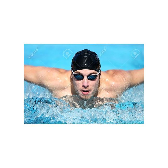 Bonnets de natation Bonnet de bain Élastique Silicone -Noir
