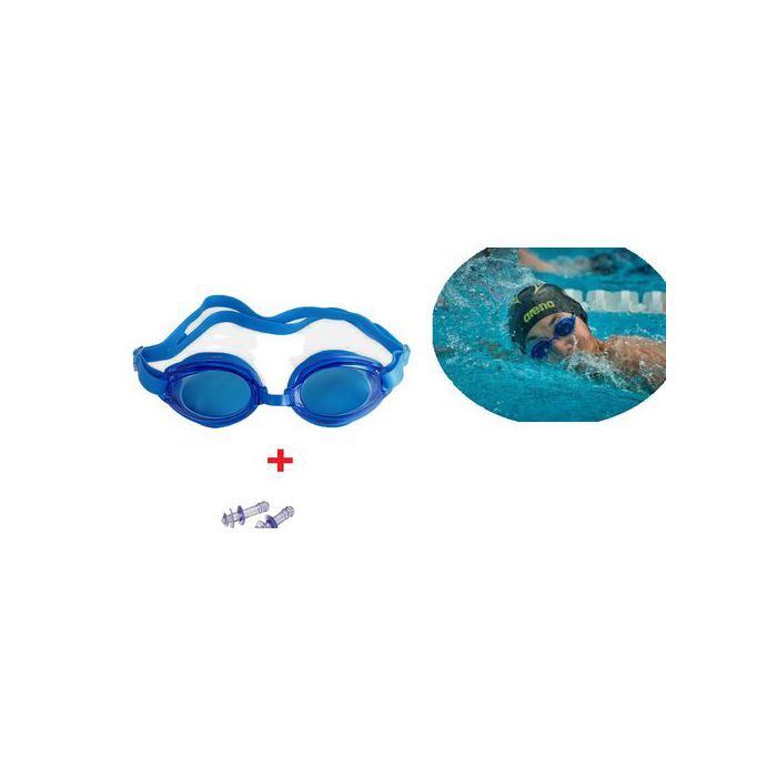 Lunettes de natation anti-buée réglable avec bouchons d'oreille pour piscine
