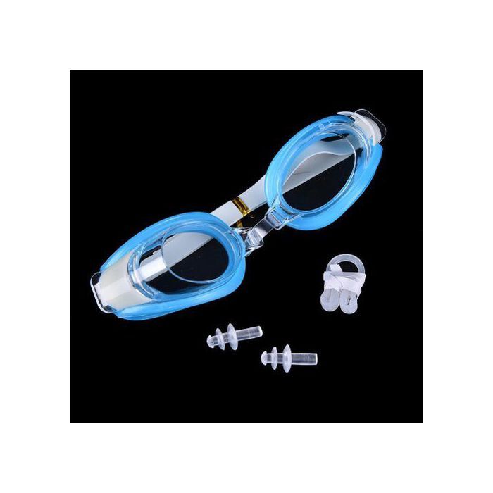 Lunettes de Natation Réglable avec Pince-Nez et Bouchons d'Oreille, pour Piscine