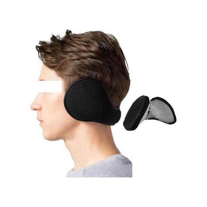Cache-Oreilles pliable à la mode du froid, chauffe-oreilles chaud pour hiver- noir