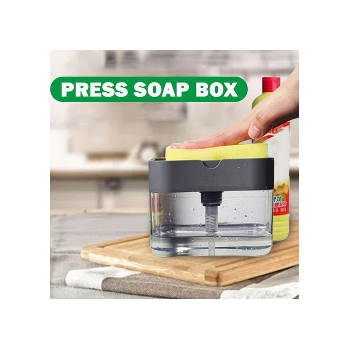 Distributeur de savon 2 en 1 Pomp à Savon Distributeur avec Porte-éponge