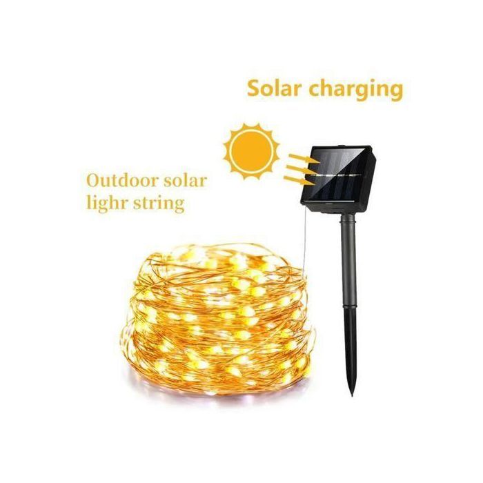 Guirlande Lumineuse Solaire 10M Extérieure – 100 LED Étanches, Décoration Jardin et Balcon